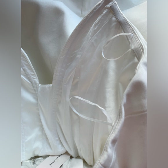 Anthropologie Bardot Mirian Strapless Hourglass Mini Dress 8 Wedding White - Picture 9 of 11